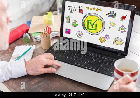 Validation concept shown on a laptop screen Stock Photo