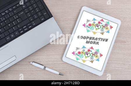 Teamwork concept shown on a digital tablet Stock Photo