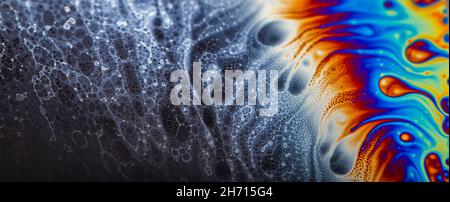 Abstract multicolor psychedelic background Closeup Soap bubble background Stock Photo
