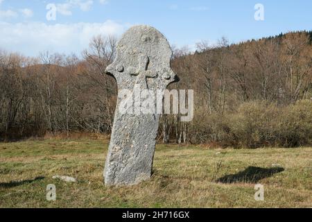 Nekropola sa stećcima Maculje: Graveyard with medieaval monumental tombstones (Rostovo, Novi Travnik, Bosnia and Herzegovina), world cultural heritage Stock Photo