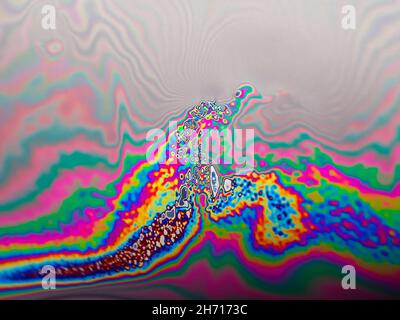 Abstract multicolor psychedelic background Closeup Soap bubble background Stock Photo