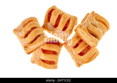 Cookies with apricot jam called little strudels, isolated on a white background Stock Photo
