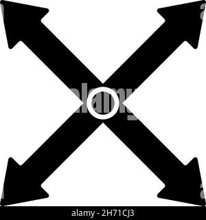 4-way arrows, pointers, cursors shapes - stock vector illustration, clip-art graphics Stock Vector