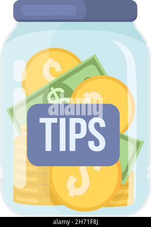 Tip jar semi flat color vector object Stock Vector