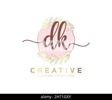 DK feminine logo. Usable for Nature, Salon, Spa, Cosmetic and Beauty ...