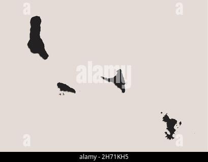 Black map of Comoro Islands, design blackboard, blank Stock Photo