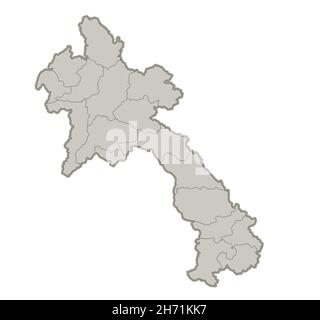 Laos map, individual regions, blank Stock Photo