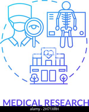 Medical research blue gradient concept icon Stock Vector