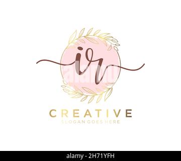 IR feminine logo. Usable for Nature, Salon, Spa, Cosmetic and Beauty Logos. Flat Vector Logo Design Template Element. Stock Vector