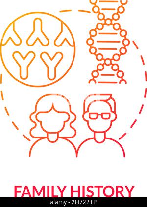 Family history red gradient concept icon Stock Vector
