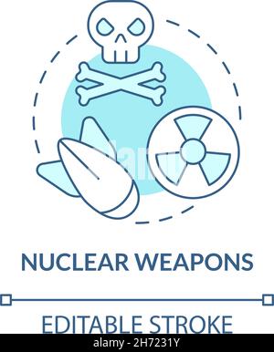 Nuclear weapons blue concept icon Stock Vector