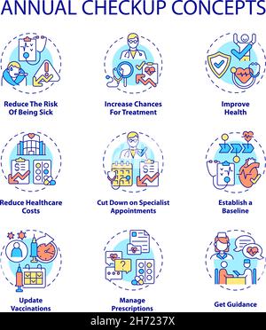 annual checkup line icon, outline symbol, vector illustration, concept ...