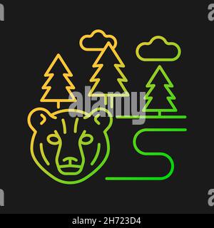 Boreal forest gradient vector icon for dark theme Stock Vector