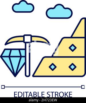 Mineral land RGB color icon Stock Vector