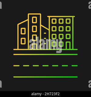 Urban land gradient vector icon for dark theme Stock Vector