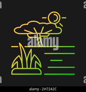 Savanna gradient vector icon for dark theme Stock Vector