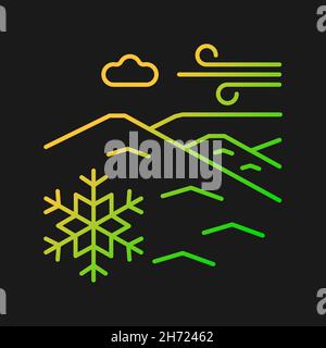 Cold desert gradient vector icon for dark theme Stock Vector