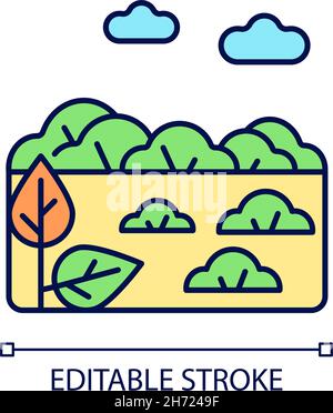 Shrubland linear icon Stock Vector Image & Art - Alamy