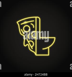 Neon eating disorder icon in line style. Bulimia symbol. Vector illustration. Stock Vector