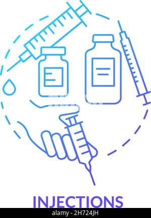 Injections blue gradient concept icon Stock Vector