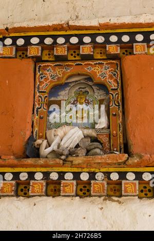 A Buddhist shrine at the Dechen Phodrang Monastery in Thimphu, Bhutan. Stock Photo