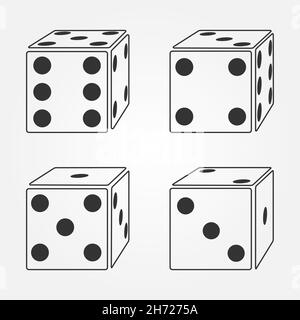 Dice simple flat black vector samples isolated on white background Stock Vector