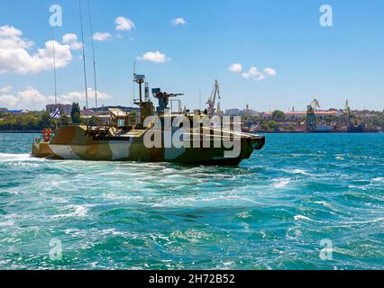 Russian Baltic Fleet receives new patrol boat. Crimea Stock Photo