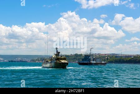 Russian Baltic Fleet receives new patrol boat. Crimea Stock Photo