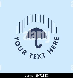 Umbrella logo concept with rain  Stock Vector