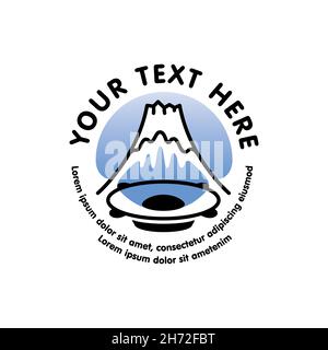 Tokyo japan logo concept with sound and fujiyama mountain Stock Vector