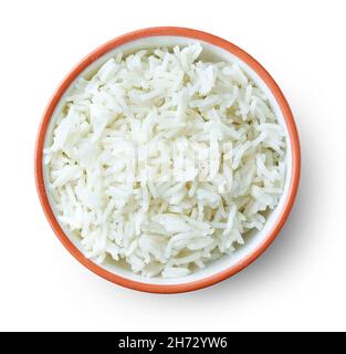 boiled rice isolated on white background Stock Photo - Alamy