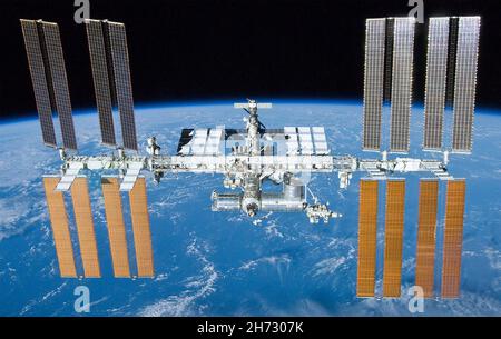 INTERNATIONAL SPACE STATION (ISS) in January 2010 photographed from Space Shuttle STS132. Photo: NASA Stock Photo