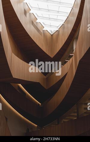 Architectural details of the Calgary Central Library in Alberta, Canada Stock Photo