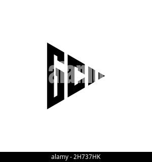 GC Monogram logo letter with triangle play button shape style on isolated background. Triangle monogram logo, triangle play logo letter. Stock Vector