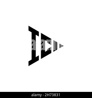 IC Monogram logo letter with triangle play button shape style on isolated background. Triangle monogram logo, triangle play logo letter. Stock Vector