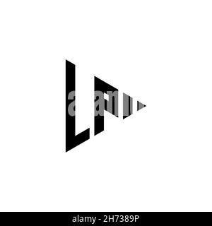LP Monogram logo letter with triangle play button shape style on isolated background. Triangle monogram logo, triangle play logo letter. Stock Vector