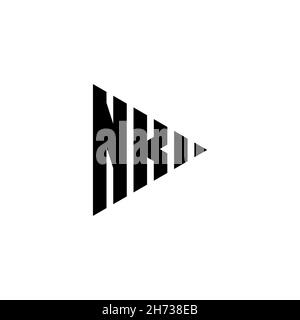 NK Monogram logo letter with triangle play button shape style on isolated background. Triangle monogram logo, triangle play logo letter. Stock Vector
