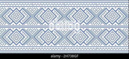 Ukrainian national cross stitch embroidery ornament  Stock Vector