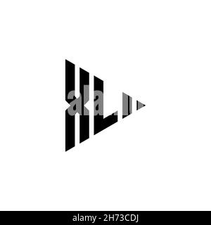 XL Monogram logo letter with triangle play button shape style on isolated background. Triangle monogram logo, triangle play logo letter. Stock Vector