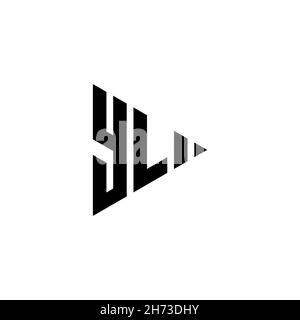 YL Monogram logo letter with triangle play button shape style on isolated background. Triangle monogram logo, triangle play logo letter. Stock Vector