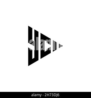 YC Monogram logo letter with triangle play button shape style on isolated background. Triangle monogram logo, triangle play logo letter. Stock Vector