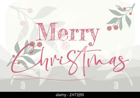 Merry Christmas with winter landscape festive design Vector Illustration. Stock Vector