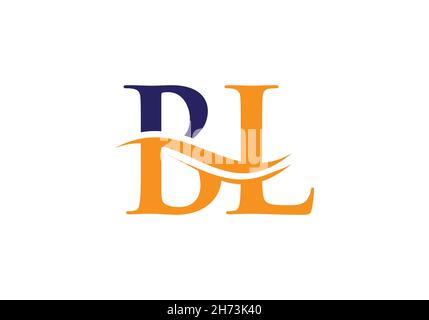 Initial BL letter linked logo vector template. Swoosh letter BL logo design. BL Logo design vector Stock Vector