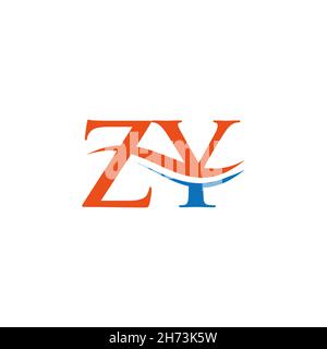 Initial linked letter ZY logo design. Modern letter ZY logo design vector with modern trendy Stock Vector
