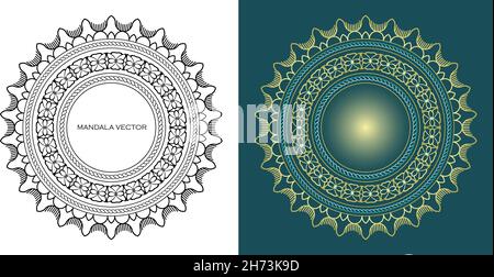 Cool mandala creative illustration, with yellow green color, great for invitation design materials, Ramadan posters, banners, yoga, and promotional me Stock Vector