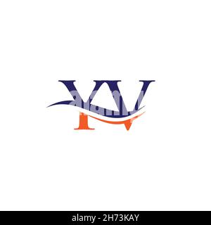 Water Wave YV Logo Vector. Swoosh Letter YV Logo Design for business and company identity. Stock Vector