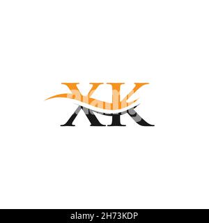 XK Letter Linked Logo for business and company identity. Initial Letter XK Logo Vector Template. Stock Vector