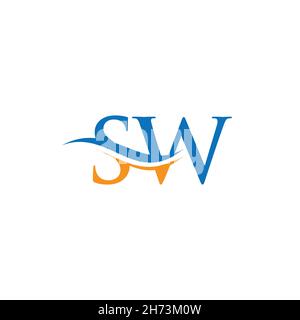 Creative SW letter with luxury concept. Modern SW Logo Design for business and company identity. Stock Vector