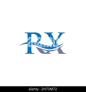 RX R X Letter Logo Design with Swoosh and Black Lines. Modern Creative ...