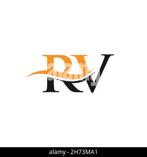 Modern RV logotype for luxury branding. Initial RV letter business logo ...